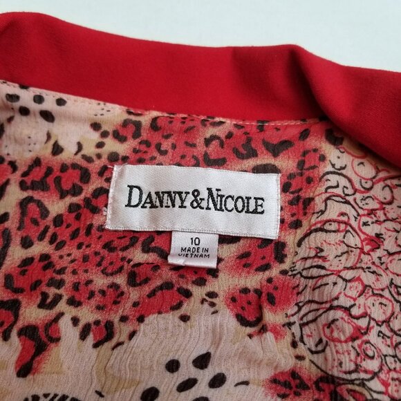 Danny Nicole Red Button Front Blazer Size 10 Peplum Career Dopamine Dressing - Picture 3 of 6